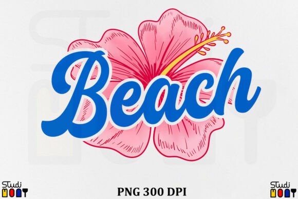 Download Summer Beach Flower Vintage Design PNG - Vintage design Collection