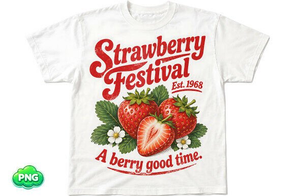 Download Strawberry Festival PNG Vintage Design - Vintage design Collection