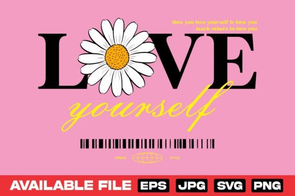 Download Love Yourself Typography Vintage Design - Vintage design Collection