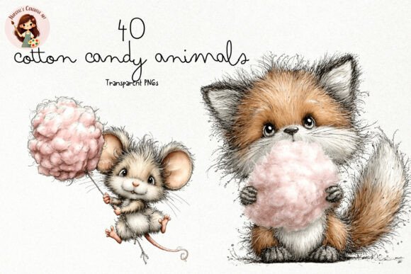 Download Fuzzy Cotton Candy Animals PNG Clipart - Candy Collection