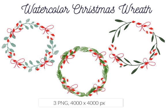Download Candy Cane Floral Christmas Wreath - Candy Collection