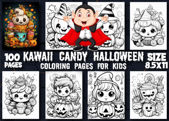 Download Kawaii Candy Halloween Coloring Pages - Candy Collection